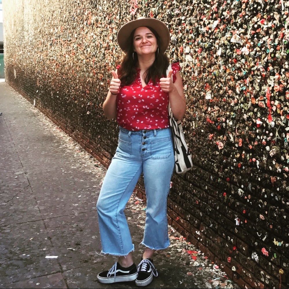 High Waisted 70’s Style Light Blue Flare Jeans (28P)